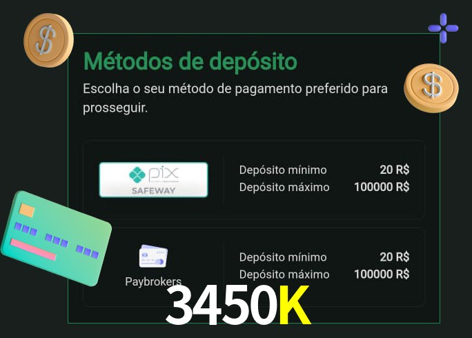 O cassino 3450K oferece uma grande variedade de métodos de pagamento